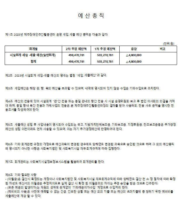 예산총칙 캡처이미지